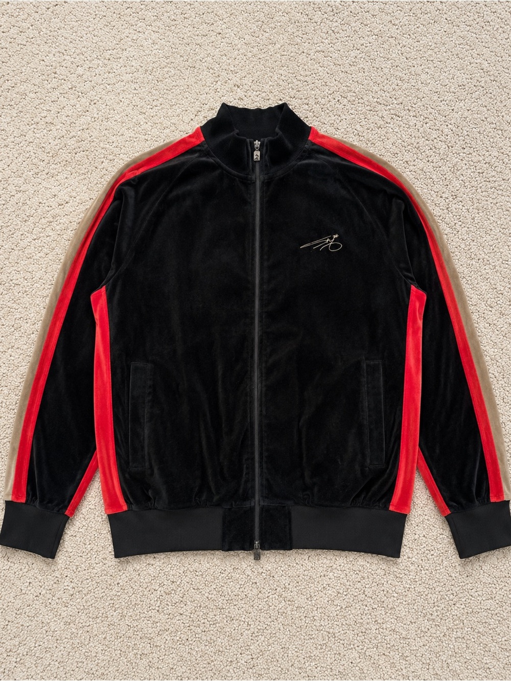 Shaq Black Red Velour Track Suit Set Size Large